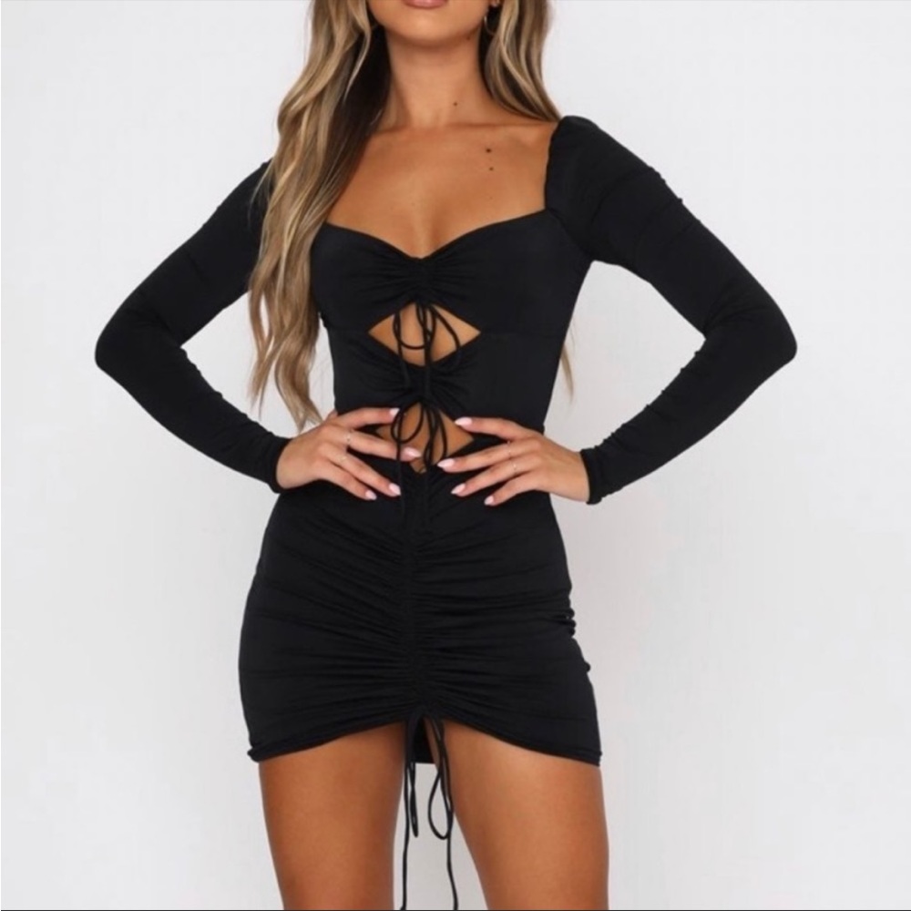Whitefox Boutique Waste No Time Cutout Black Dress XS
